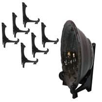 Kit Com 6 Peças Suporte Para Pratos e Azulejos Preto 12,5cm Kit Com 6 Peças Suporte Para Pratos e Azulejos Preto 12,5cm