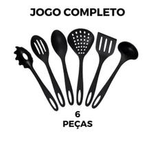 Kit Com 6 Peças Unidades Talheres Peças De Utensílios Preto Colher Plástico Para Casa Cozinha Kit Com 6 Peças Unidades Talheres Peças De Utensílios Preto Colher Plástico Para Casa Cozinha