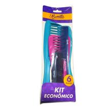 Kit Com 6 Pentes de Plástico Básico Linha Bonitta Marco Boni