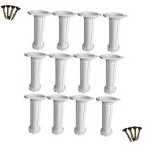 Kit Com 6 Pés Ajustáveis 12-21cm C/ Parafuso Para Móveis