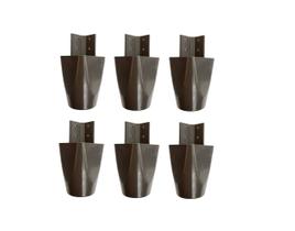Kit com 6 Pés de Roupeiros Armários 7cm Mari Café Plástico Kit com 6 Pés de Roupeiros Armários 7cm Mari Café Plástico