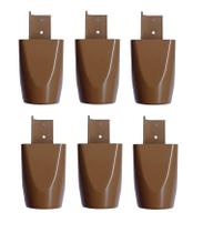 Kit com 6 Pés de Roupeiros Armarios 7cm Mari Marrom Plástico Kit com 6 Pés de Roupeiros Armarios 7cm Mari Marrom Plástico