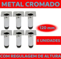 Kit com 6 pés inox 10cm/12cm/15cm + parafusos para armários/móveis em geral