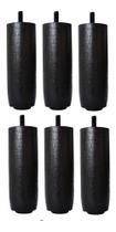 Kit com 6 Pés Para Cama Box ou Baú 12cm de Altura TDC Preto Madeira Maciça