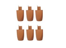 Kit com 6 Pés para Multiusos Guarda Roupas 7cm Mari Caramelo Kit com 6 Pés para Multiusos Guarda Roupas 7cm Mari Caramelo
