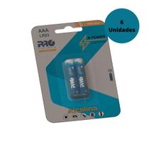 Kit Com 6 Pilhas Alcalinas AAA LR03 - 1,5V Proeletronic