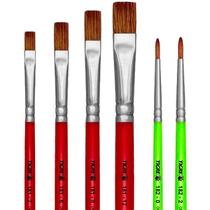 Kit Com 6 Pincéis Tinta Óleo ou Acrílica Tigre 6235 Kit Com 6 Pincéis Tinta Óleo ou Acrílica Tigre 6235