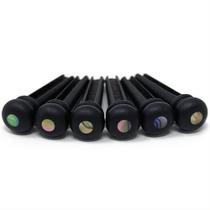 Kit Com 6 Pinos De Madeira Com Abalone Para Violão Aço Kit Com 6 Pinos De Madeira Com Abalone Para Violão Aço