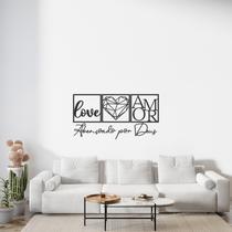 Kit com 6 Placas Decorativas Letreiros para Cantinho do Café e Amor em Mdf Preto com Fita 3M Para Instalação