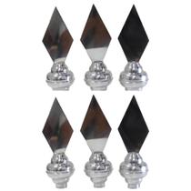 Kit Com 6 Ponteiras De Alumínio Para Mastro Bandeira De 28mm