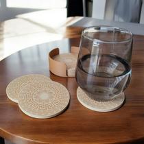 Kit com 6 Porta-Copos Estilo Grego com Suporte