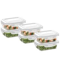 Kit Com 6 Pote Vidro Hermetico Marmita Tampa Plastico 640ml Kit Com 6 Pote Vidro Hermetico Marmita Tampa Plastico 640ml