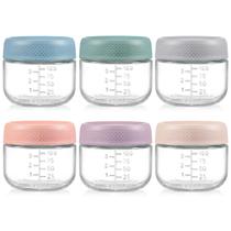 Kit com 6 Potes de Vidro para Papinha NETANY 120ml com Tampa Hermética
