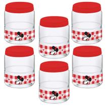 Kit com 6 potes organizador Paris Mickey 1,25L