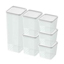 Kit com 6 potes quadrados modulares