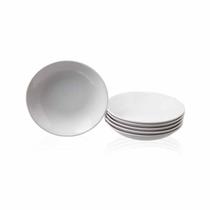 Kit com 6 Prato Branco Refeições Fundo 22,0CM Cerâmica Kit com 6 Prato Branco Refeições Fundo 22,0CM Cerâmica