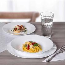 Kit com 6 Prato Fundo Redondo Opaline 23CM Menu Refeição Massa