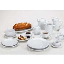 Kit Com 6 Prato Sobremesa Porcelana 18,5 Cm Bar Hotel