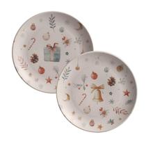 Kit com 6 Pratos de Sobremesa Coup Stoneware Noite de Natal Ø19,4cm Kit com 6 Pratos de Sobremesa Coup Stoneware Noite de Natal Ø19,4cm