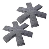 Kit com 6 Protetores de Panelas Frigideiras em Feltro Separador Anti Risco Grafite ou Cinza Claro Kit com 6 Protetores de Panelas Frigideiras em Feltro Separador Anti Risco Grafite ou Cinza Claro