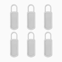 Kit com 6 puxadores de zíper removíveis universal, antiderrapante, sem ferramentas cores preta e cinza