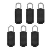 Kit com 6 puxadores de zíper removíveis universal, antiderrapante, sem ferramentas cores preta e cinza