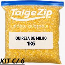 Kit com 6 quirela de milho 1kg (milho triturado saco 1kg)