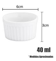 Kit com 6 Ramekin Canelado Porcelana 40 ml Pequeno