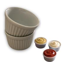 Kit Com 6 Ramekin Pequeno De Porcelana 80 Ml Molho Sobremesa