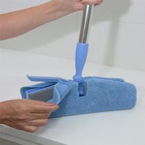 Kit Com 6 Refil Para Vassoura Rodo Mop Wave Pano Azul Em Microfibra