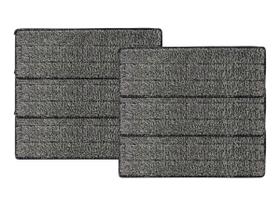 Kit Com 6 Refis Para Flat Mop Cabo Inox Com Balde Lava e Saca Esfregão Multiuso Limpa Esterilizar Brilho