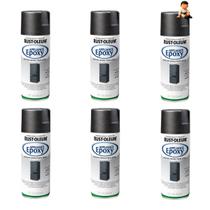 Kit com 6 rust-oleum spray epoxi preto brilhante