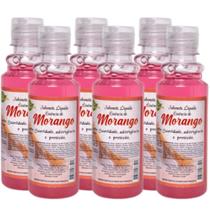Kit com 6 Sabonete Líquido de Morango 200mL Aroeira Cosmética - Suavidade, Hidratação e Aroma Kit com 6 Sabonete Líquido de Morango 200mL Aroeira Cosmética - Suavidade, Hidratação e Aroma