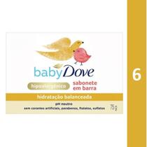 Kit com 6 Sabonetes em Barra Dove Baby Hidratação Balanceada 75g