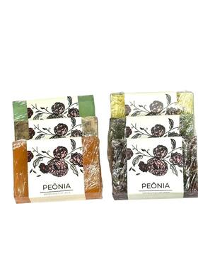 Kit com 6 Sabonetes Naturais Glicerinados 120g Peônia com Ouro Kit com 6 Sabonetes Naturais Glicerinados 120g Peônia com Ouro