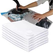 Kit com 6 Saco A Vácuo Para Roupas Tamanho M 60x80cm Porta Edredom Cobertor Toalhas Organizador Mala de Viagem