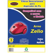 Kit Com 6 Sacos Descartáveis Aspirador De Pó Arno Zelio