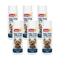 Kit com 6 sanol dog talco antipulgas 100 gramas Kit com 6 sanol dog talco antipulgas 100 gramas