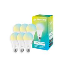 Kit Com 6 Smart Lâmpada Positivo Casa Inteligente LED 9W RGB