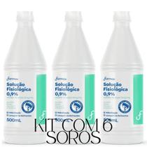 Kit Com 6 Soro Fisiológico Cloreto De Sódio 500ml 0,9