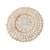 Kit com 6 Sousplat em Crochê Artesanal 33cm Off White e Dourado Kit com 6 Sousplat em Crochê Artesanal 33cm Off White e Dourado