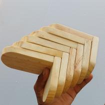 Kit com 6 Suportes de Parede para Suculentas e Plantas Pequenas Madeira Pinus Envernizada