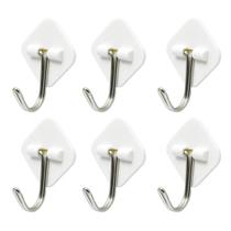 Kit com 6 Suportes ganchos Adesivo Dupla Face Branco Kit com 6 Suportes ganchos Adesivo Dupla Face Branco