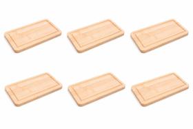 Kit com 6 Tábuas Decoração Petisco em Bambu Hire 20x10x1cm Kit com 6 Tábuas Decoração Petisco em Bambu Hire 20x10x1cm
