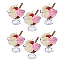 Kit Com 6 Taça De Sobremesa Acrílico Cristal Pequena 200Ml