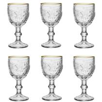 Kit com 6 Taças para Bebida Vinho Drinks Suco 50ml Design Elegante para Mesa Posta Bar Cozinha Decoração Sofisticada Material Resistente Transparente
