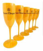 Kit Com 6 Taças Veuve Clicquot Champanhe Espumante Vinho