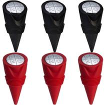 Kit com 6 Tampa Rolha De Silicone Formato Cone para Garrafas Vinho Espumante
