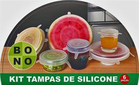 Kit Com 6 Tampas de Silicone Bono - Transparente