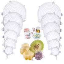 Kit Com 6 Tampas De Silicone Universal Retrátil Flexível